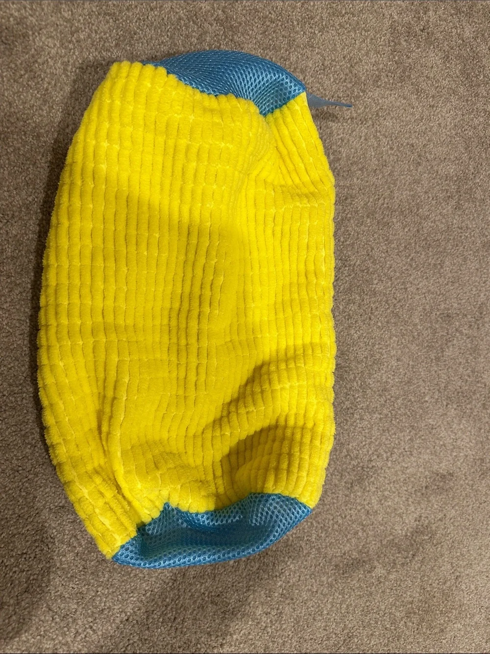 Yellow and Blue Zippered Shoe Washing Bag for Laundry Machine